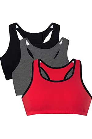 Fruit Of The Loom Cotton Tank Bra for Women-Ultimate Comfort & Breathable Fit Reggiseno Sportivo, Opaque, , 42 (Pacco da 3) Donna