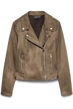 VERO MODA Vmjose Short Faux Suede Jacket Noos Giacca, Marrone, L Donna