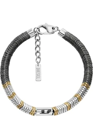 Diesel Bracciale da uomo in acciaio inossidabile con chiusura a moschettone o a scorrimento