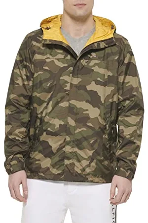 Tommy Hilfiger Lightweight Breathable Waterproof Hooded Rain Jacket Impermeabile, , XXL Uomo