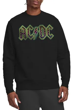 AC/DC Checkerboard Gradient Logo Crew Sweatshirt Maglia di Tuta, , S Unisex-Adulto