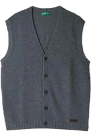 Benetton Maglia Cardigan S/M 1344U601H Gilet da Uomo, , XS