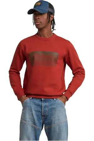 G-Star Uomo Stacked Old Skool Logo Sweater, (rusty red D25099-D733-A923), M