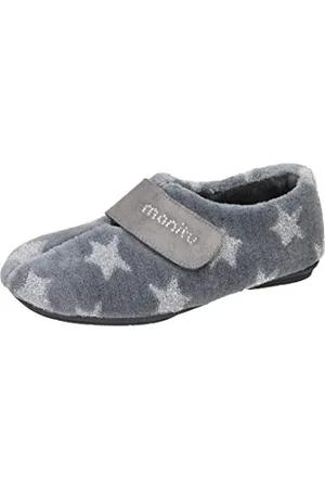 Manitu Home D-Hausschuh, Pantofole a Collo Basso Donna, Grigio (Grau 9), 36 EU