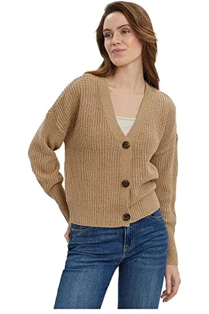 VERO MODA Vmlea Ls V-neck Cuff Cardigan Noos, Maglione Donna, , XS