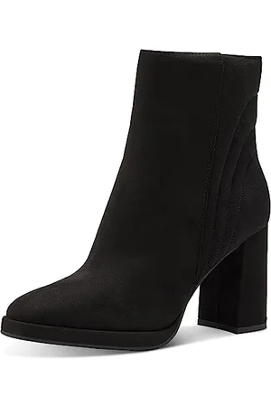 Marco Tozzi Stivaletti Donna con Tacco Eleganti Tacco a Blocco, Black, 38 EU