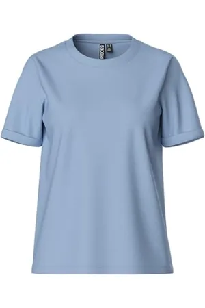 Pieces® Pcria SS Fold Up Solid Tee Noos BC T-Shirt, , S Donna