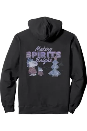 Peanuts Regali di Natale Snoopy Woodstock Making Spirits Bright Vintage Felpa con Cappuccio