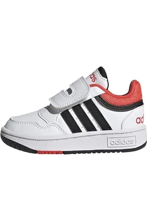 adidas Hoops Shoes, Scarpe, Cloud White/Core Black/Bright Red, 27 EU