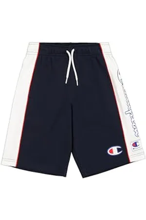 Champion Legacy Retro Sport B (306852) -Ultralight Soft Compact Terry Bermuda Pantaloncini, (NNY/Wht/CRD), 13-14 Anni Bambino