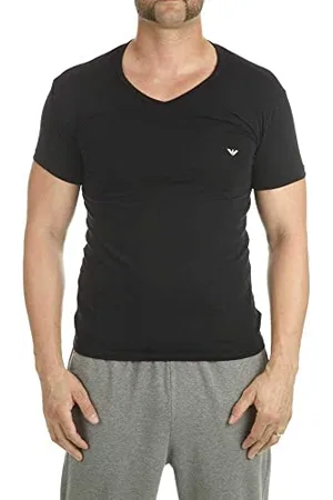 Emporio Armani Uomo 2-Pack V Neck T-Shirt Essential Core Logoband T-Shirt, Nero Grigio, L