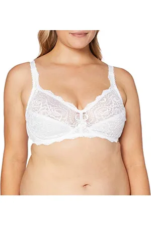 Playtex Reggiseno Senza Ferretto Flowery Lace in Pizzo Supporto Perfetto Donna x1, (White), 80D