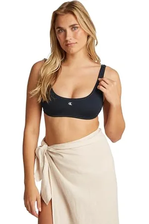 Calvin Klein Donna Top Bikini Bralette Imbottitura Estraibile, Nero (Pvh ), XS