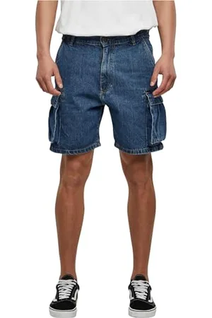Urban classics Pantaloncini Uomo, Pantaloni Jeans Cargo Uomo in Cotone Biologico, Tasche Cargo Laterali, Disponibili in Diversi Colori, Taglie 28 - 62