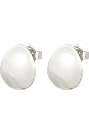 Breil Collezione B Whisper, Orecchini Donna in Acciaio Lucido, con Pratica Chiusura a Farfalla, Superficie Irregolare, Sinuosa e Luccicante, Colore Silver, 11 x 10 mm, Idea Regalo Donna