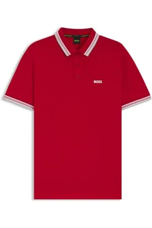 HUGO BOSS BOSS Paddy Curved, Polo Moderno, Uomo, (Medium Red 612), L