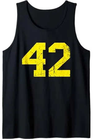 Sports Legendz Numero giallo #42 Numero varsity della squadra sportiva Canotta