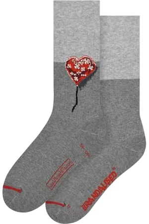 MuseARTa Banksy Graffiti Calzini, Grigio, 40-46 Unisex-Adulto