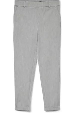 VERO MODA Vmmaya Mr Loose Solid Pant Noos Pantaloni, Donna, (Light Grey Melange), M / 34L