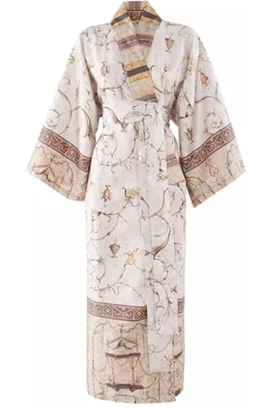 Bassetti OPLONTIS 9331459 - Kimono in 100% cotone satinato, colore beige 4M, taglia: S-M