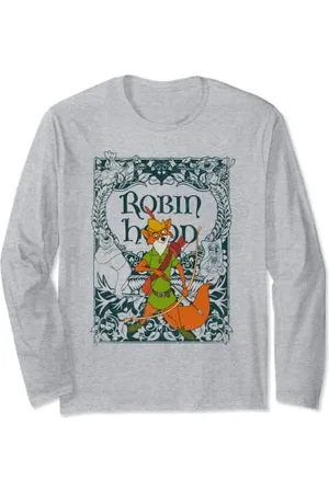 Disney Robin Hood Retro Vintage Distressed Maglia a Manica