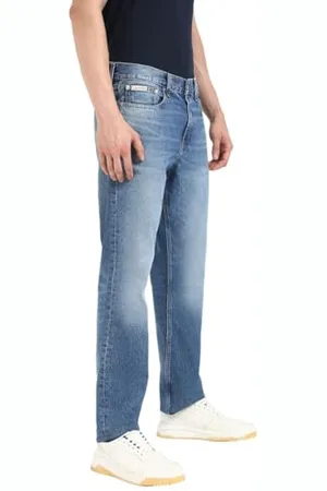 Calvin Klein Uomo Jeans Slim Straight Gamba Gritta, Blu , 30W/33L