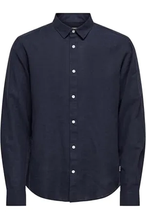 Only & Sons Onscaiden LS Solid Linen Shirt Noos Camicia a Maniche Corte, , M Uomo