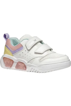 Geox J ILLUMINUS Girl A, Scarpe da Ginnastica, White/Multicolor, 27 EU