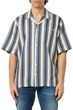 JACK & JONES Rddcain Linen Resort-Maglietta a Righe, S/S, SN Camicia, , M Uomo