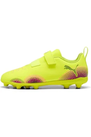PUMA Future 8 Play V FG/AG RB JR, Scarpe da Calcio Unisex-Bambini, Yellow Alert Black-Sun Struck, 28 EU