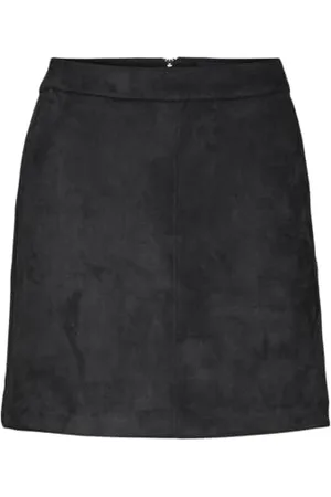 VERO MODA Vmdonnadina Faux Suede Short Skirt Noos Gonna, Nero , Large Donna