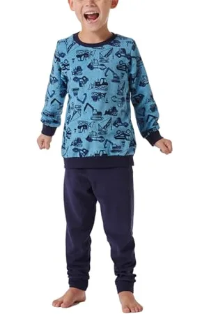 Schiesser Schlafanzug Set Pyjama Warme Qualitäten Frottee-Fleece-Interlock-Größe 92 bis 140 Pigiama, , 128 Bambino
