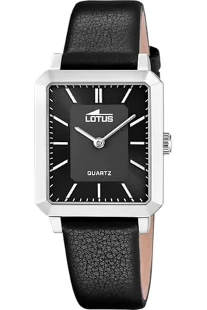 Lotus Orologio Donna 18987/4 Square Series cassa di Acciaio inossidabile 316l Grigio cinturino in Pelle Nero