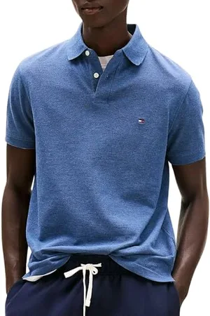 Tommy Hilfiger Uomo Maglietta Polo Maniche Corte 1985 Regular Fit, Blu (Faded Indigo Heather), 3XL