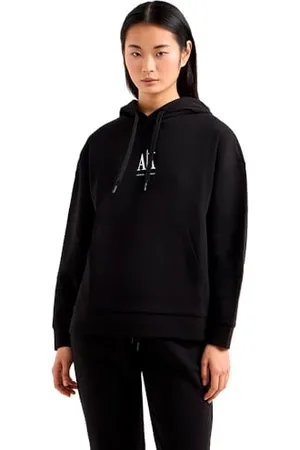 Armani Exchange Icon Project, Embroidered Logo, Hooded, Felpa con Cappuccio Donna, , L