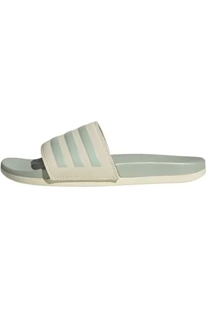 adidas Adilette Comfort Slides, Diapositive Donna, Wonder White/Linen Green Met. / Linen Green Met, 37 EU