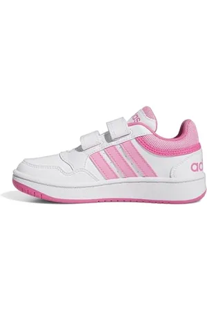 adidas Hoops Lifestyle Basketball Hook-And-Loop Shoes, Scarpe Unisex-Bambini, Ftwr White/Bliss Pink/Pulse Magenta, 31 EU