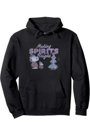 Peanuts Regali di Natale Snoopy Woodstock Making Spirits Bright Vintage Felpa con Cappuccio