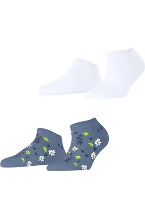 ESPRIT Spring Flowers Multipack W Sn cotone bassi fantasia confezione di 2 paia, Calzini corti Donna, , 35-38