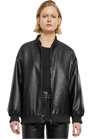 Urban classics Tb6725-ladies Synthetic Leather Bomber Jacket Giacche Leggere, , S Donna