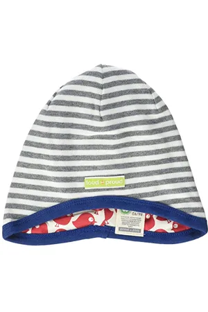 loud + proud Berretto Reversibile, Certificato GOTS, Grigio, 49-50 Unisex-Bambini e Ragazzi
