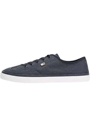Tommy Hilfiger Donna Sneakers Vulcanizzate Washed Canvas Profilo Basso, Blu (Space Blue), 38