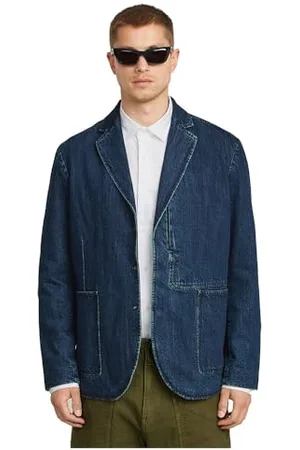 G-Star Uomo Chore Casual Denim Blazer, (worn in blue creek D26467-D788-G112), L