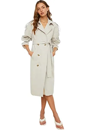 Trendyol Archbreaker Detailed Water Driving Long Trench Coat Impermeabile, 34 da Donna