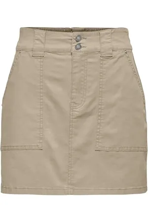 ONLY Onlbiana HW Skirt Pnt Gonna, Beige, S Donna