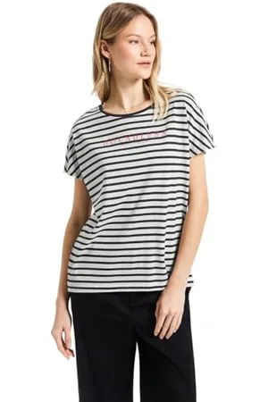 Street one A323175 Maglietta a Righe con Wording, , 52 Donna