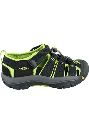 Keen Newport H2, Sandali, Unisex - Bambini e ragazzi, Nero (Black/Lime Green), 35 EU