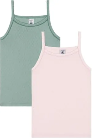 Petit Bateau A0d3u Camicie con Bretelle, , 3 Anni (Pacco da 2) Bambina