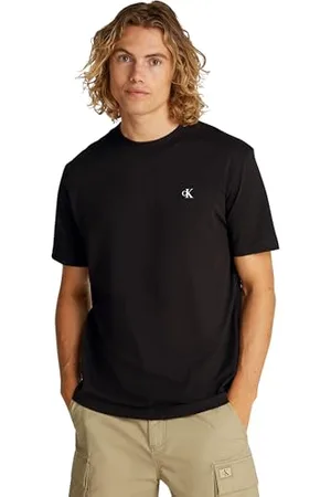 Calvin Klein Uomo T-shirt Maniche Corte Painted Tee con Scollo Rotondo, Nero (Ck ), L