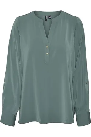 VERO MODA Vmani LS Top Wvn Ga Noos Maglietta a Maniche Lunghe, , S Donna